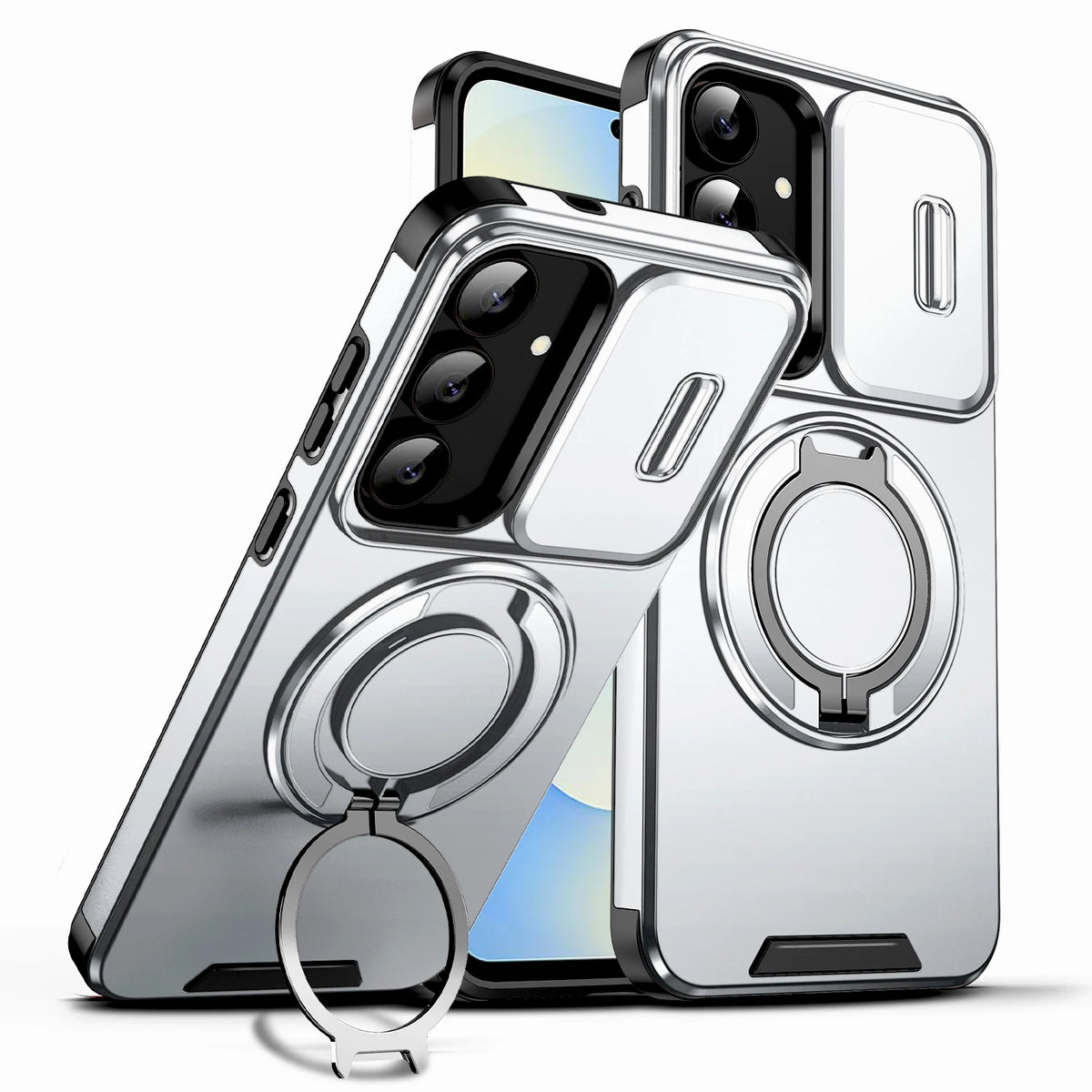 Samsung Galaxy A case with sliding cover and stand by Corporación Turística, featuring a protective design and functional stand.