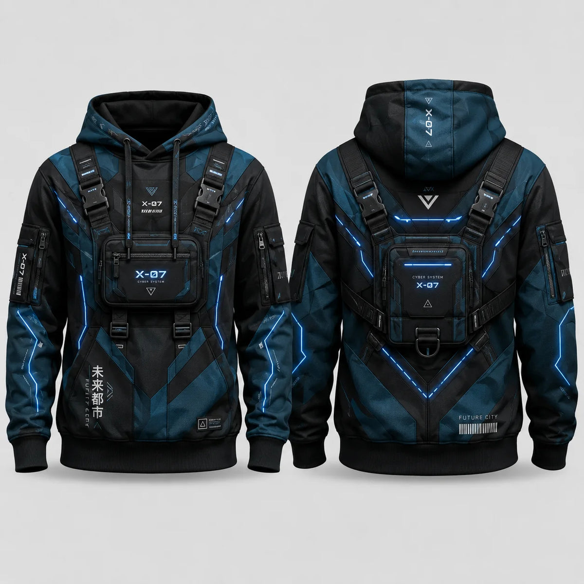 Chaqueta con capucha táctica impresa en 3D para hombre, s...