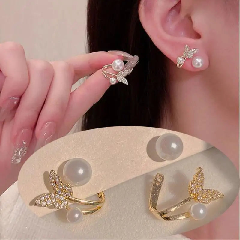 Pendientes de cisne de cristal hueco de aguja de plata 92...