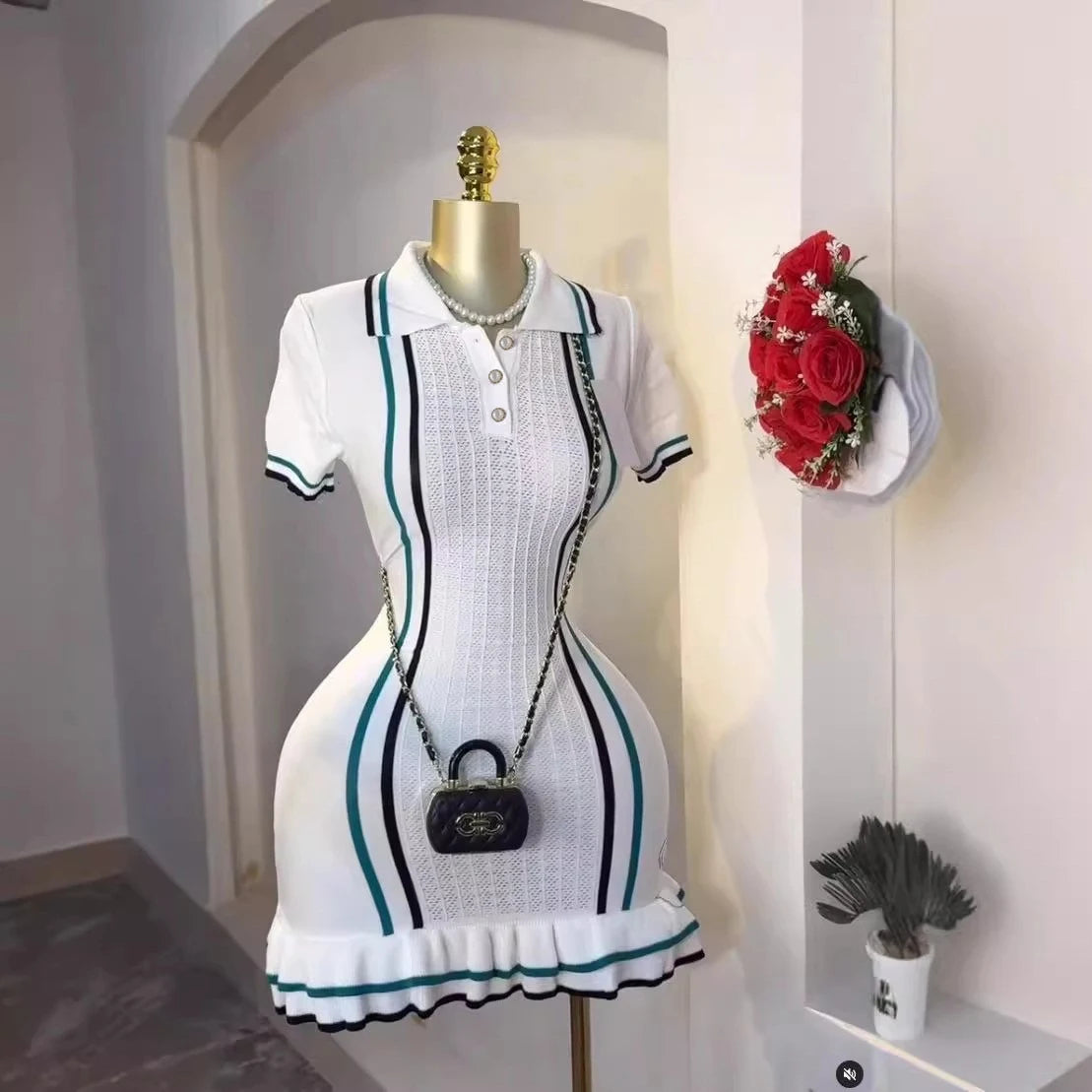 YuooMuoo elegante moda Sexy paquete caderas tejido Mini v...