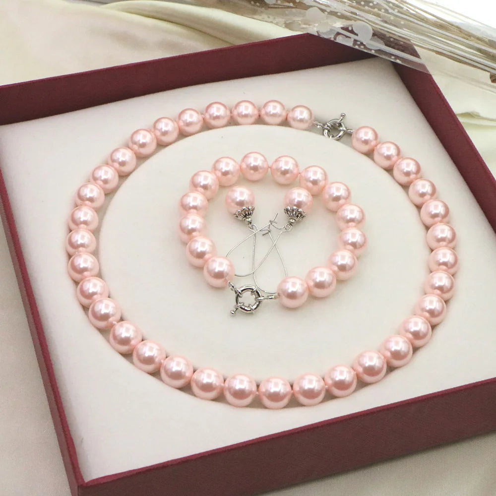 Conjunto de collar y pulsera con cuentas redondas de conc...