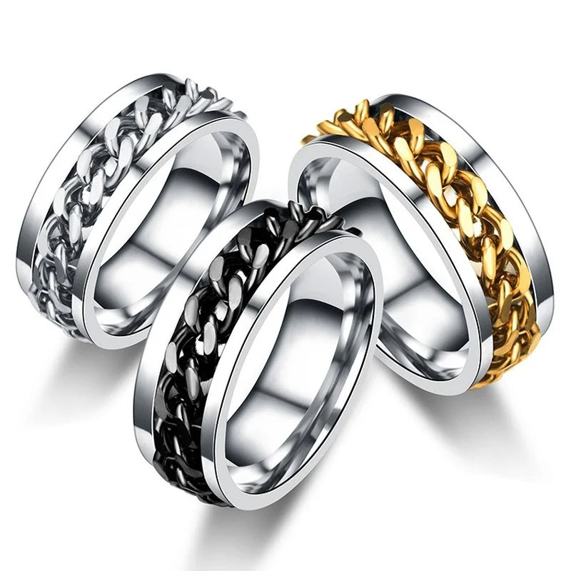 Anillos de cadena giratorios de acero de titanio para muj...