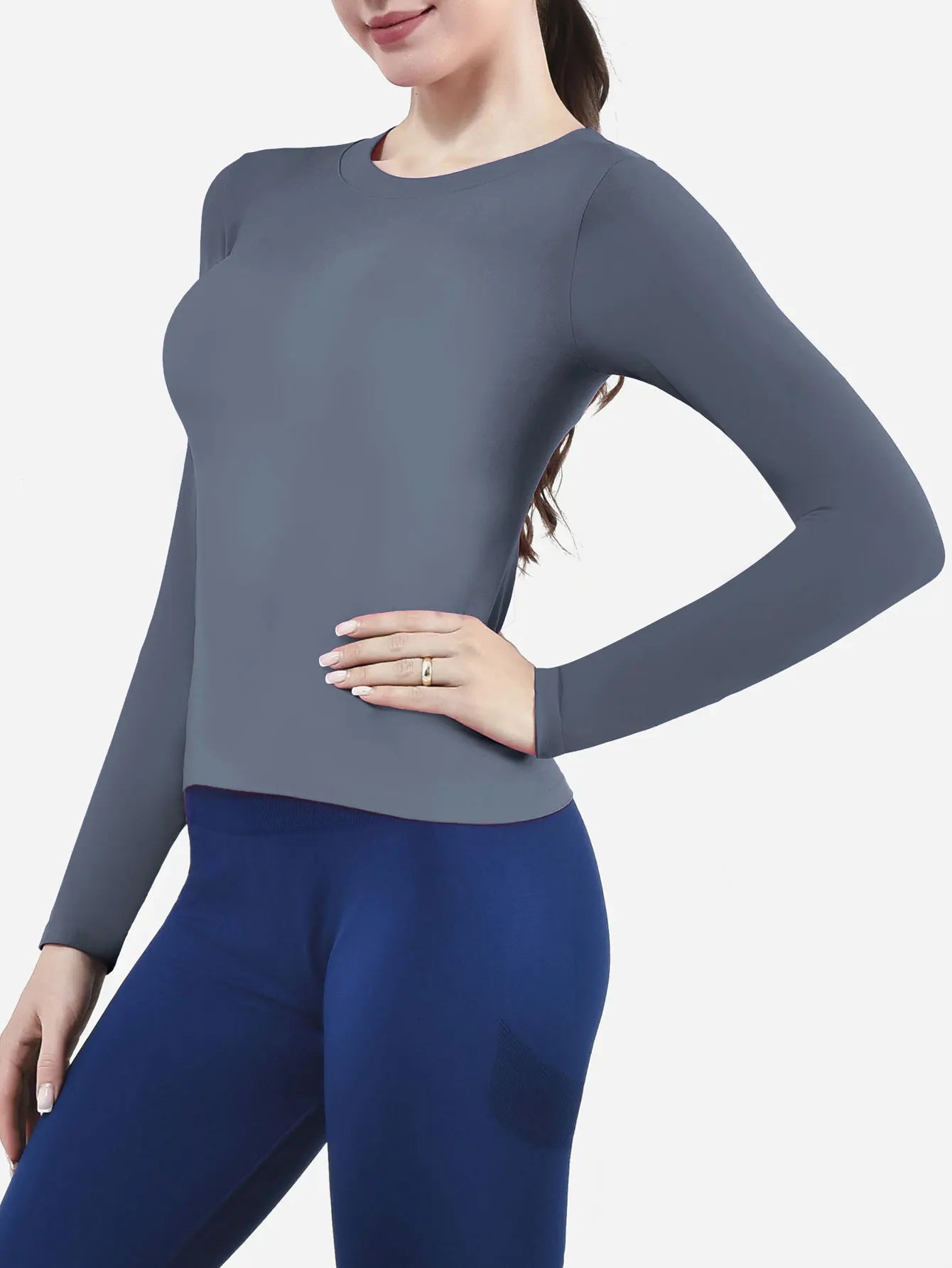 CZGUKE Camiseta Deportiva Manga Larga Mujer Transpirable Fitness