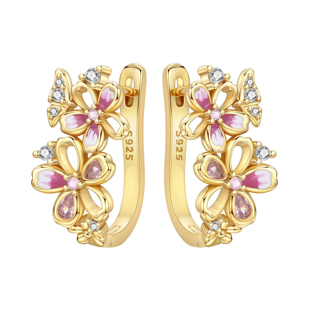 Orstarry Original Plata de Ley 925 pendientes de flor de ...