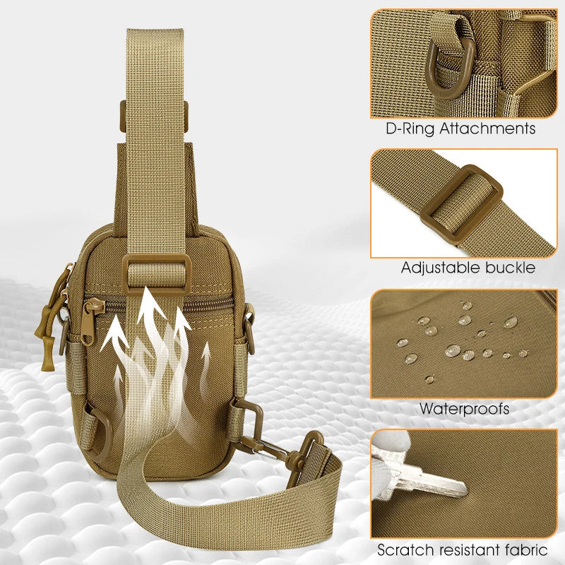 Bolsa de pecho frontal con eslinga táctica, bolsa para bo...