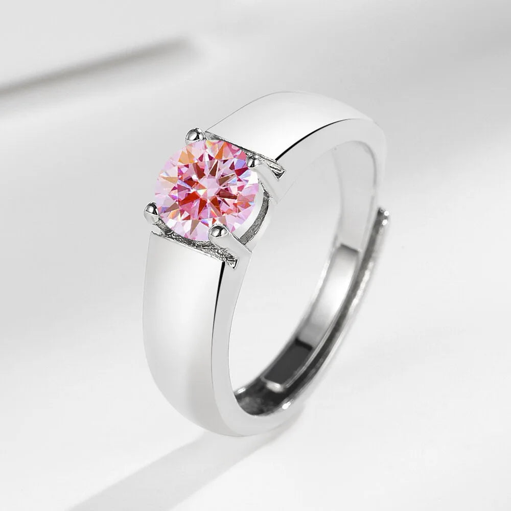 Anillo de Plata de Ley 925 con Moissanita para Hombre, Co...