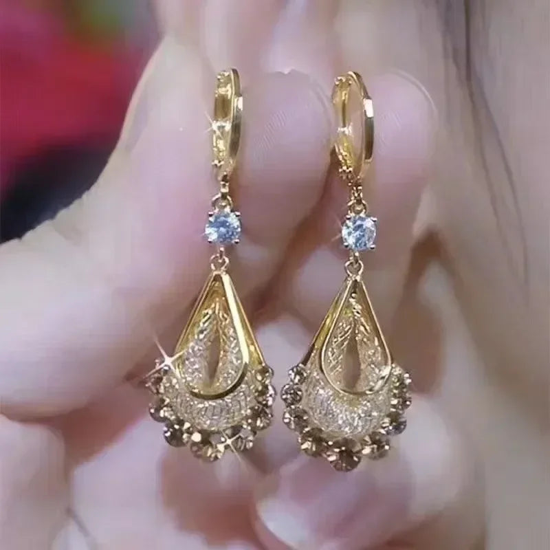 Nuevos exquisitos pendientes colgantes de cristal de circ...
