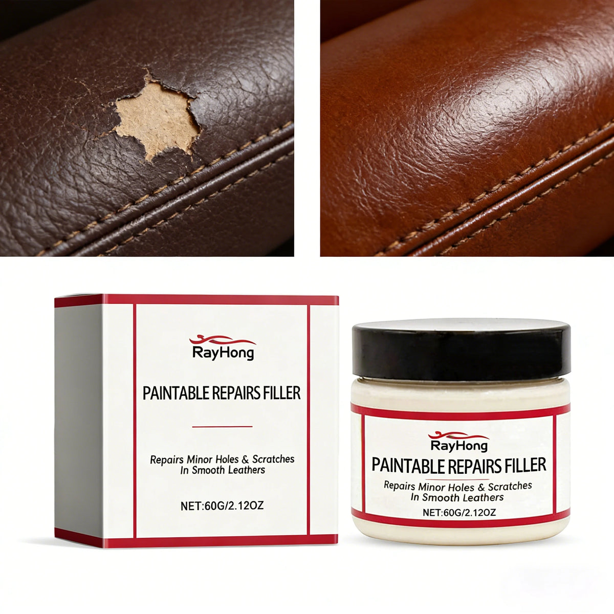 Pasta Restauradora de Cuero de 60 ml, Relleno Natural par...
