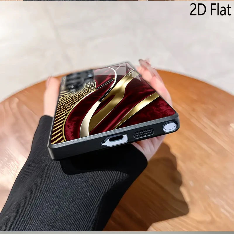 Samsung Galaxy phone with Golden Velvet phone case by Corporación Turística, featuring a luxurious velvet texture.