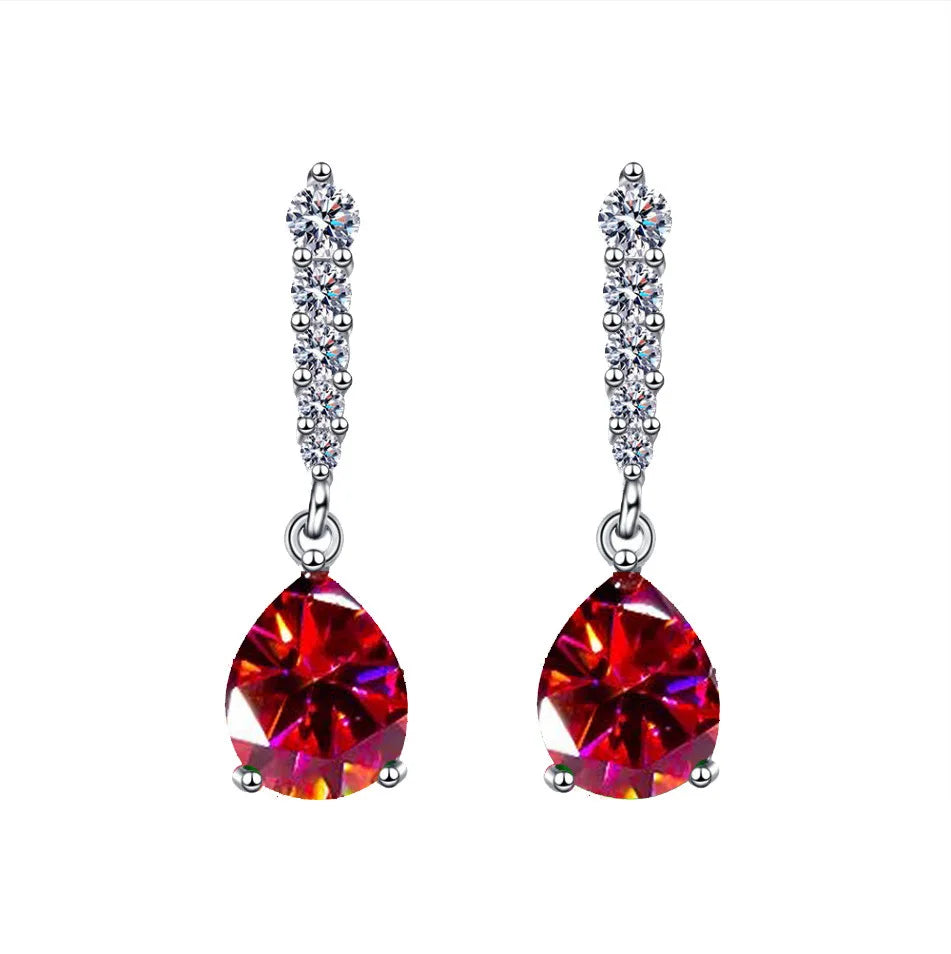 Pendientes elegantes de Plata de Ley 925 con circonita AA...