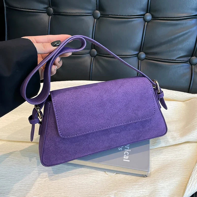 Bolsos de un solo hombro morados de lujo para mujer, bols...