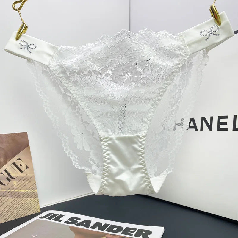 Set of 3 sexy French lace panties from Corporación Turística, featuring delicate lace design and comfortable fit.