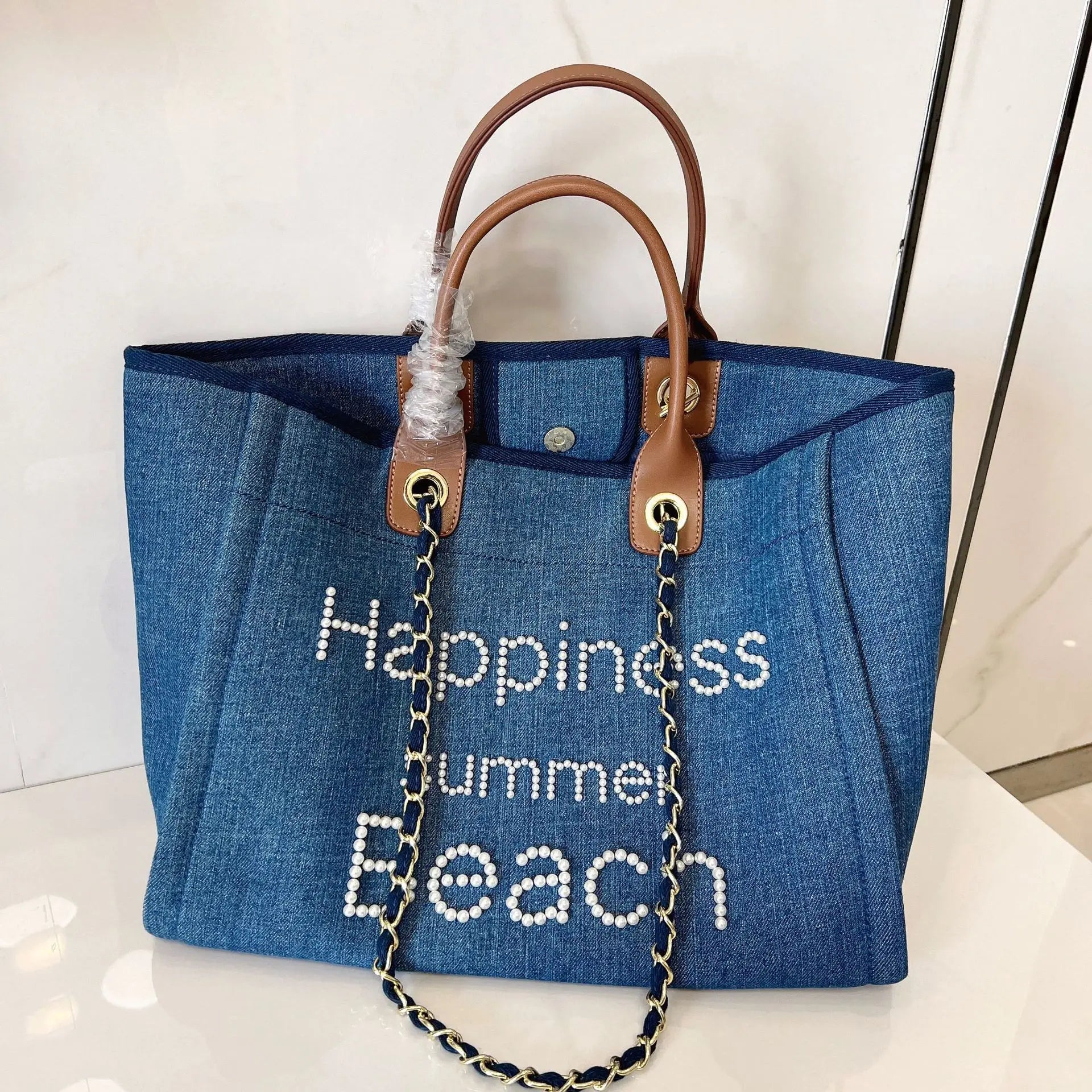 Bolso grande de lona para mujer, bolsa de hombro de cuero...