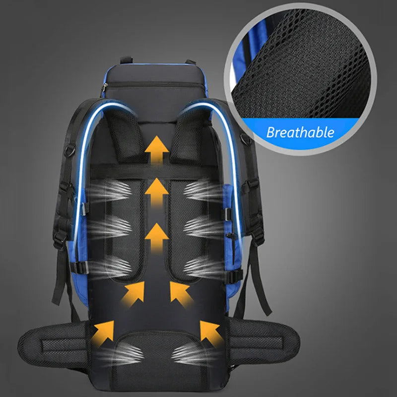 Mochila impermeable de 90L para hombre, bolsa de gran cap...