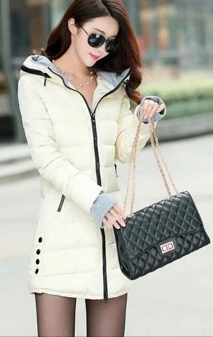 Moda Casual mujer impermeable Chaqueta de algodón Otoño I...