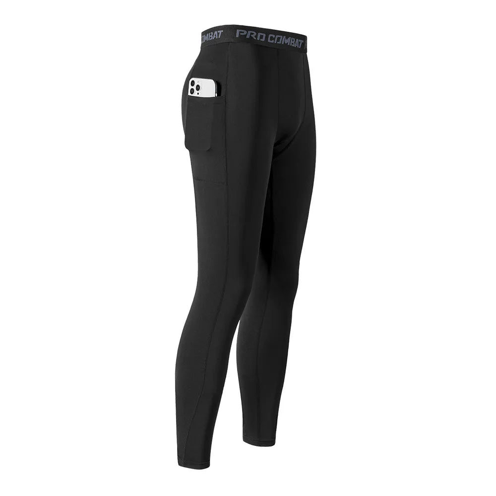 Men's compression shorts leggings from Corporación Turística, close-up of black stretchy fabric for athletic performance.