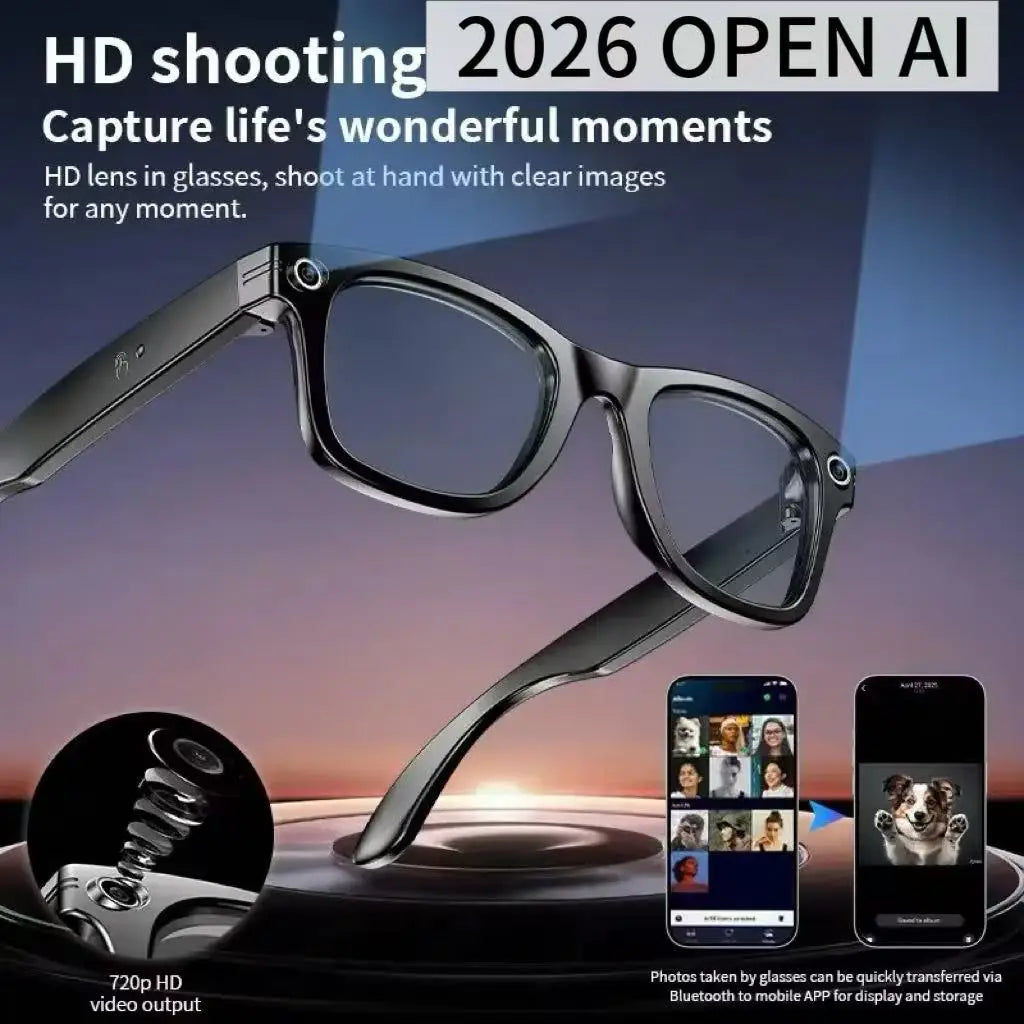 Gafas Inteligentes Meta AI TOP 1 con Cámara de 13MP, Grab...