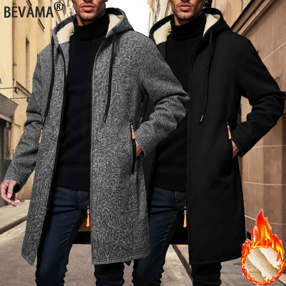 Chaqueta Gruesa Hombre con Capucha y Cremallera - Abrigo Invierno Cálido - Corporación Turística
