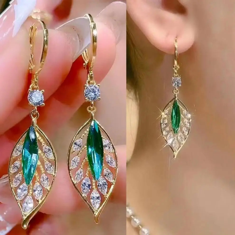 Pendientes de gota de corazón de cristal púrpura para muj...