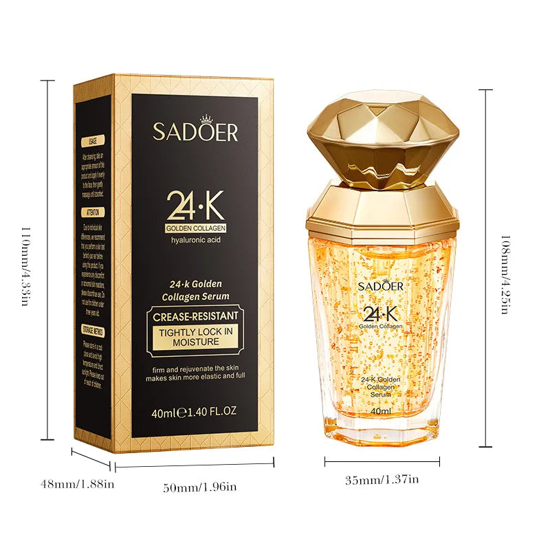 SADOER 24K suero de colágeno dorado para el rostro hidrat...