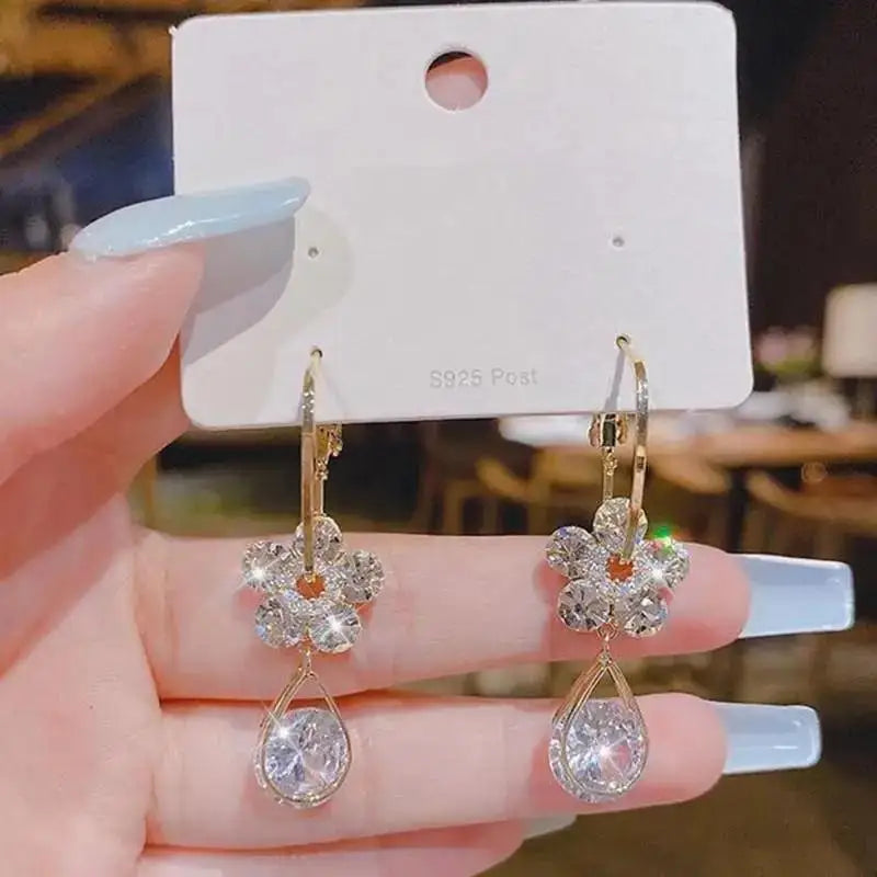 Pendientes de borla de perlas de moda coreana con aguja d...