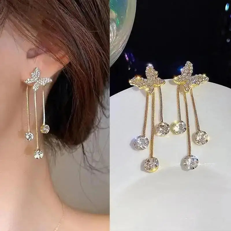 Pendientes de borla de perlas de moda coreana con aguja d...