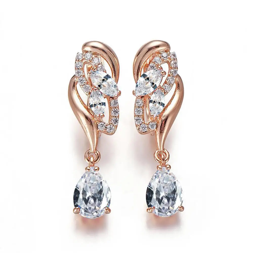 Hanreshe-pendientes de gota de circonita cúbica para muje...
