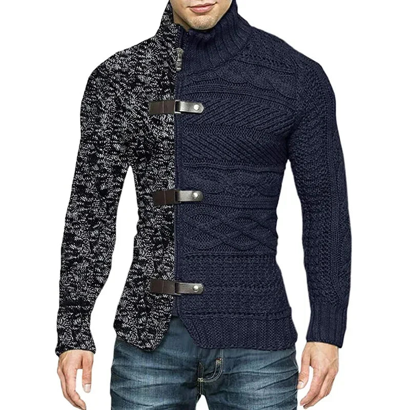 Abrigo de chándal de cuello alto para hombre, cárdigan in...