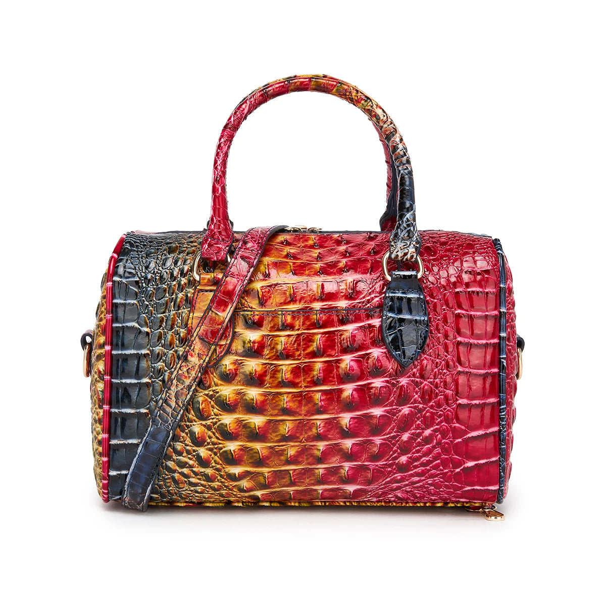 Bolso de lona con relieve degradado y asa superior, con c...
