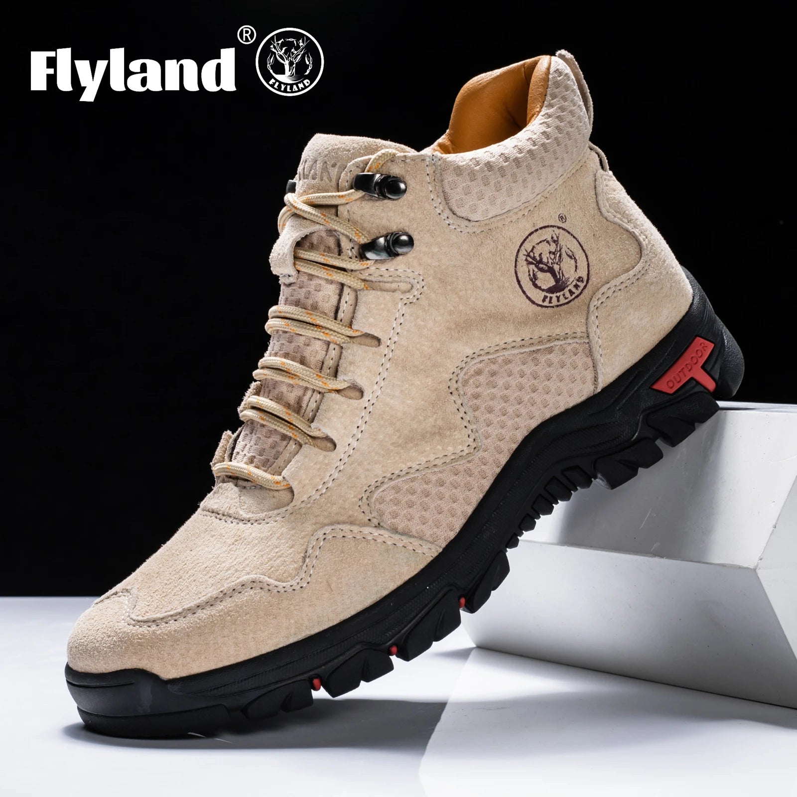 FLYLAND Botas de tobillo para hombre Zapatos de cuero cas...