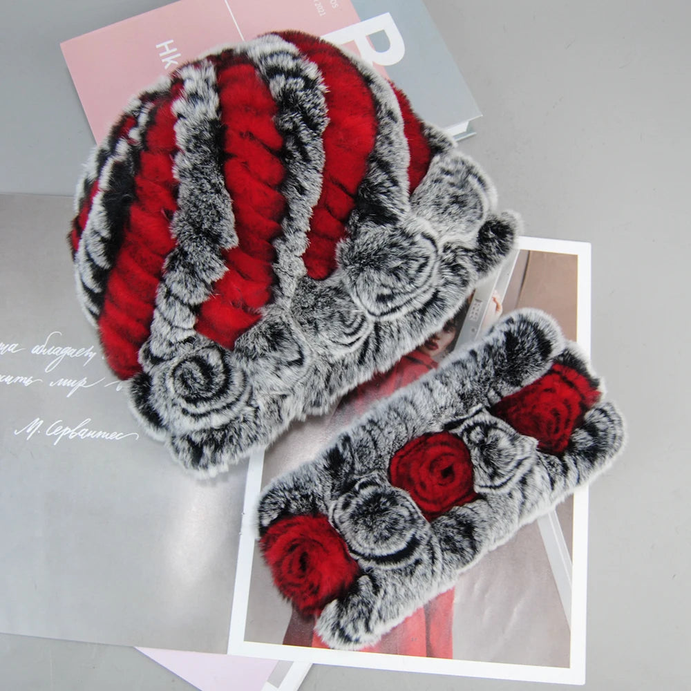 Authentic leather hat and matching scarf set from Nueva moda by Corporación Turística, featuring stylish and warm accessories.