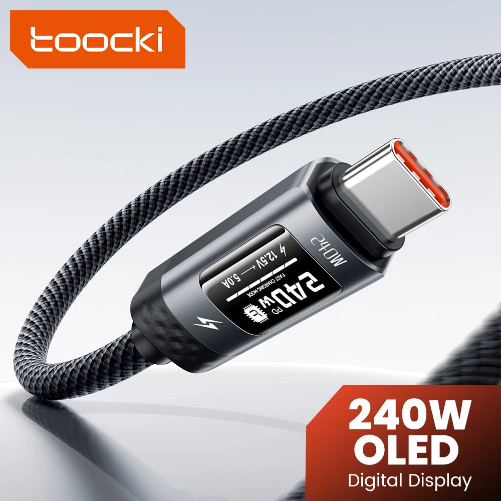 Cable USB C Toocki 240W OLED PD 3.1 Carga Rápida Datos