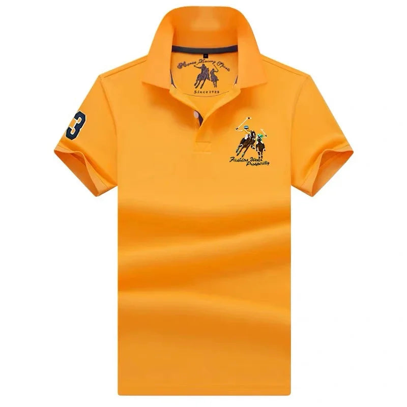 Camiseta Polo Hombre Algodón Talla Grande Bordada - Casual Verano - Corporación Turística
