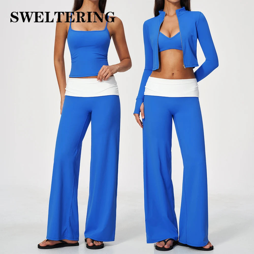 Conjunto de Yoga de 2/3 Piezas en Colores Contrastantes p...