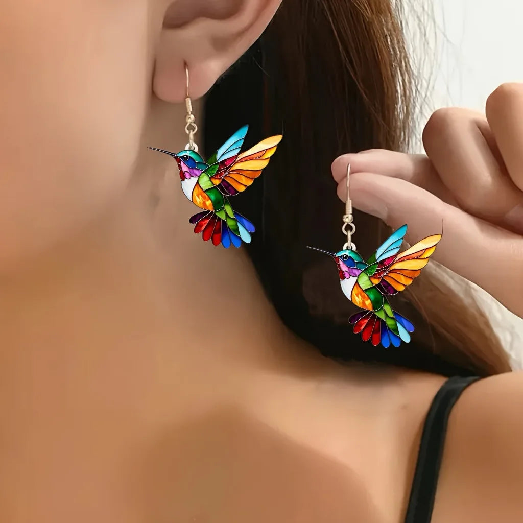 Pendientes acrílicos de colibrí, pendientes con forma de ...