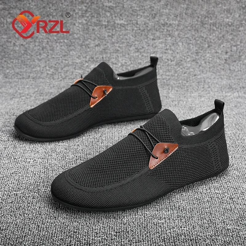 YRZL Mocasines de malla para hombre, mocasines para condu...