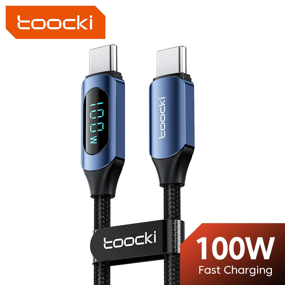 Toocki Cable USB-C 100W PD Carga Rápida Pantalla Digital Mac/iPad