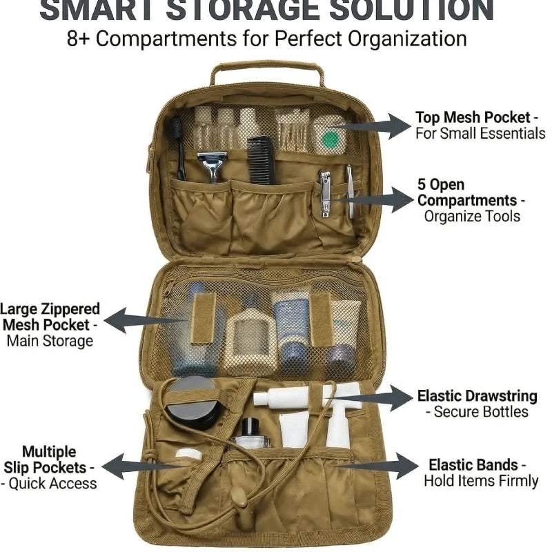 Bolsa de Aseo Táctica para Hombre, Organizador de Baño, B...