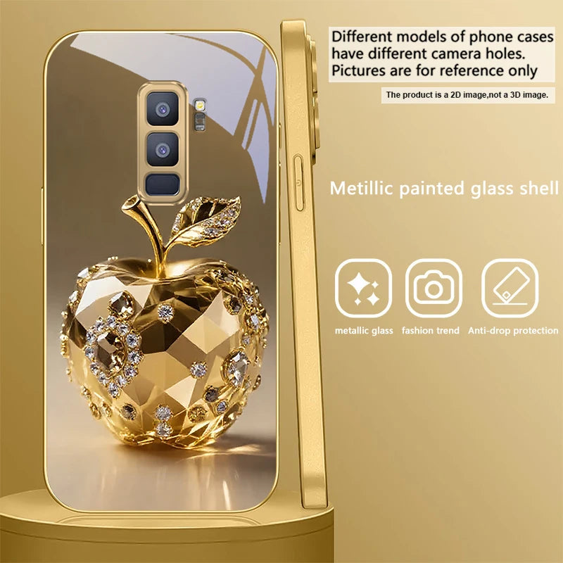 Golden dolphin phone case for Samsung Galaxy S20 FE, S21 Plus, S22, and S23 from Corporación Turística, featuring a detailed dolphin design.