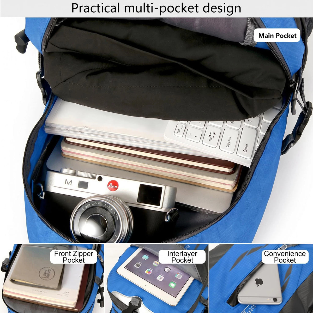 Mochila de Senderismo para Exteriores, Resistente al Agua...