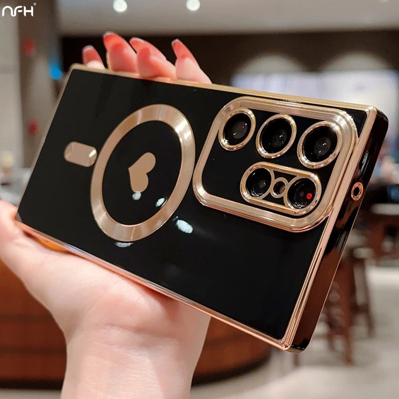 Luxury Samsung Galaxy S25 S24 Ultra MagSafe magnetic case by Corporación Turística, featuring sleek design and magnetic closure.