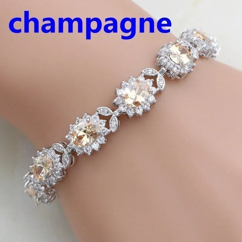 Pulsera de gemas de cristal de moda temperamento elegante...