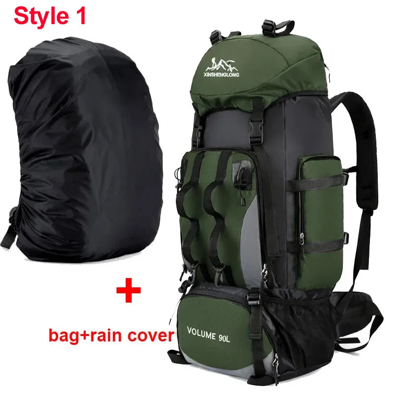 Mochila impermeable de 90L para hombre, bolsa de gran cap...