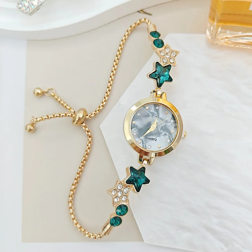 Elegante Reloj de Pulsera Ajustable con Pedrería, Reloj d...