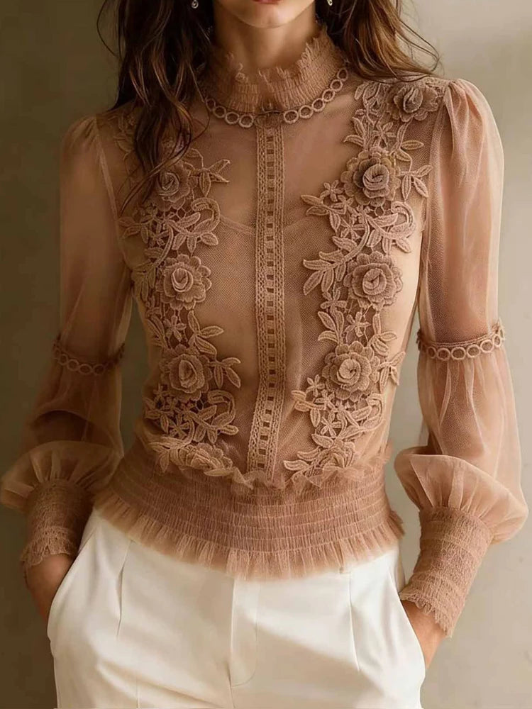 Blusa Elegante de Color Sólido para Primavera/Verano, Blu...