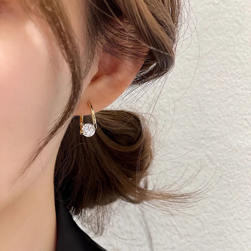 Pendientes colgantes de circonio de moda coreana para muj...
