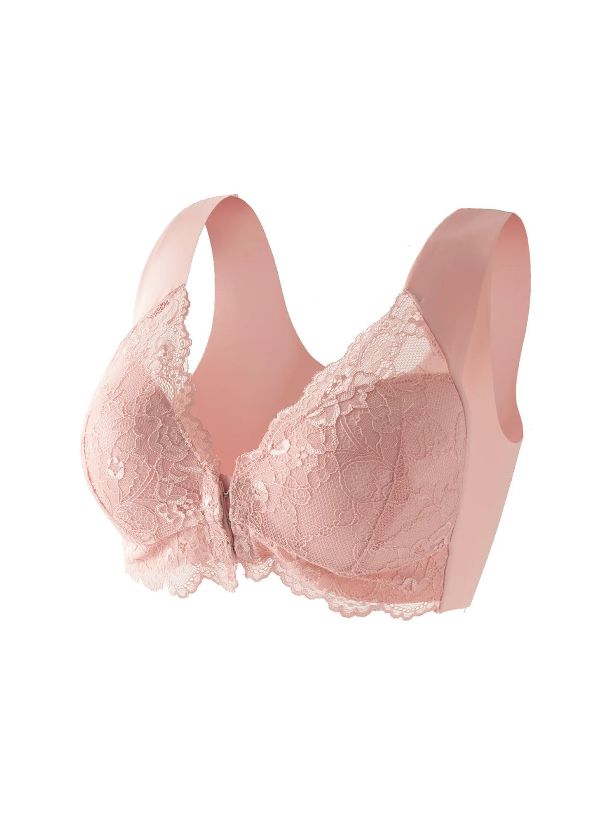 Lactation nursing bra with front closure and lace, featuring comfortable support for breastfeeding by Corporación Turística.