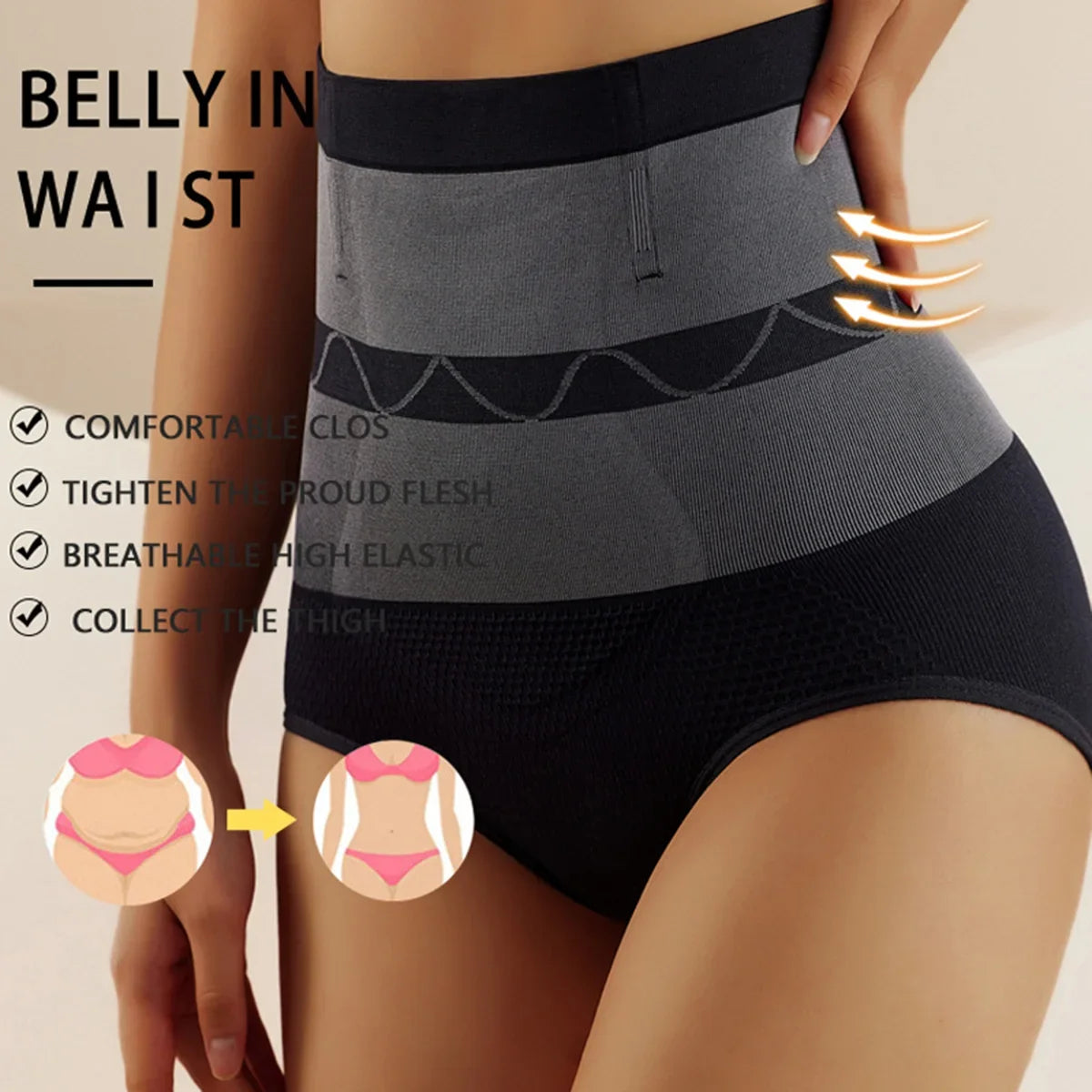 Seamless high-waisted waist trainer faja moldeadora de cintura para mujer, black, ajustada y cómoda, ideal para moldear la figura.