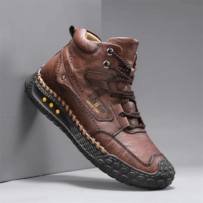 Botas de moda cosidas a mano para hombre, zapatos casuale...