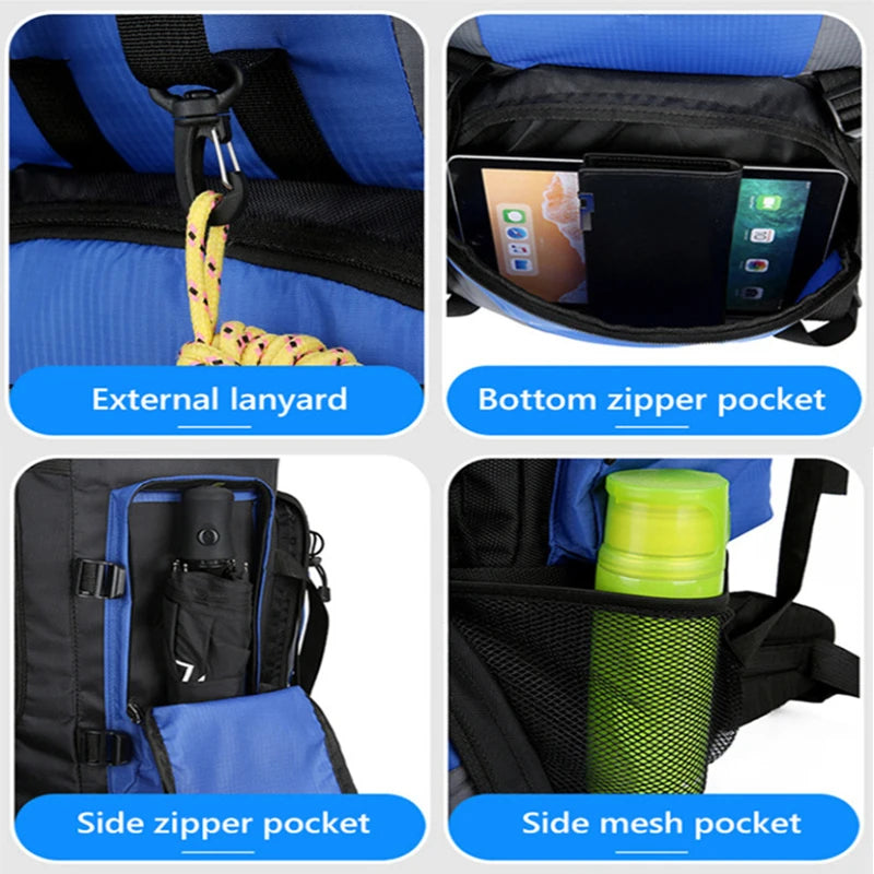 Mochila impermeable de 90L para hombre, bolsa de gran cap...